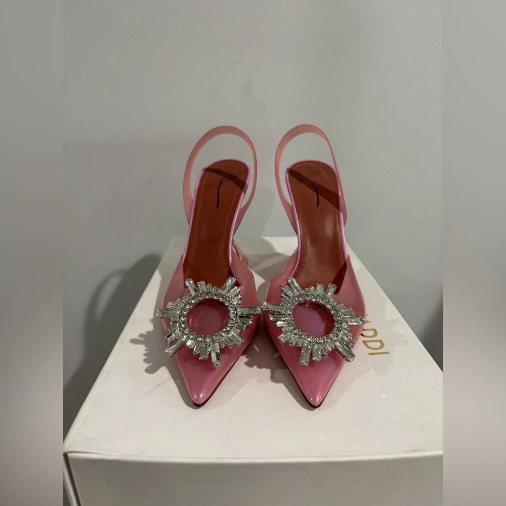 $1105 AMINA MUADDI
Begum sling crystal embellished pink pvc pumps size 36 - Picture 6 of 15